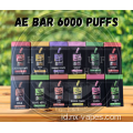 Penjualan panas AE Bar Disposable Vape Device 6000PUFFS